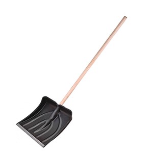  Лопата снегоуборочная, пластмассовая, с накладкой, деревянный черенок, 380х365мм, (шт.)													 