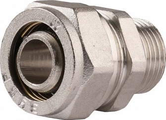  Соединитель ЗУБР с наружной резьбой, цанга-штуцер, 3/4"х20х2,0 мм, никель 