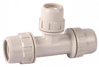  Тройник ЗУБР "ШиреФит" редукционный "штуцер с гайкой - внутренняя резьба - штуцер с гайкой", 26мм-16 