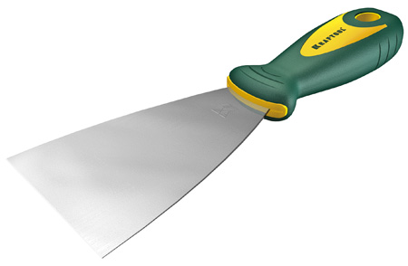  Шпательная лопатка KRAFTOOL с 2-компонент ручк, профилиров нержав полотно, 75мм (4 шт) 