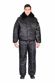  Куртка зимняя Охранник укороченная, черный 