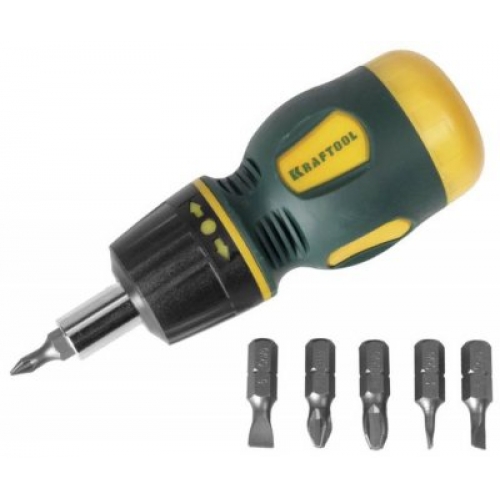  Набор KRAFTOOL "EXPERT" Отвертка реверсивная, с Cr-V битами, SL: 3; 5; 6 мм, PH № 1; 2; 3,двухкомпон 