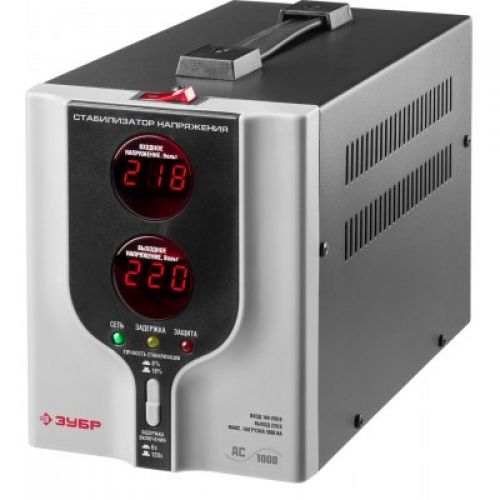  Автоматический стабилизатор с цифровой индикацией Зубр АСН-1000-1-Ц ПРОФ. 59375-1 