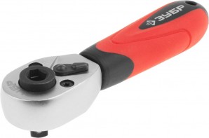  Трещотка для торцовых головок и бит (1/4"), Cr-V, 72 зубца, хроматированное покрытие ЗУБР "МАСТЕР" 