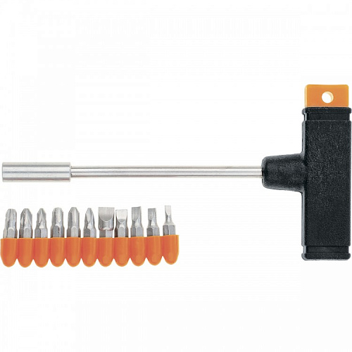  Отвертка с Т-образной ручкой, набор бит, 11 шт.// SPARTA 