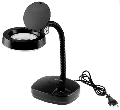  Лупа STAYER "PROFESSIONAL" с подсветкой на гибком штативе, 3-х/8-и кратная, питание от сети 220В 