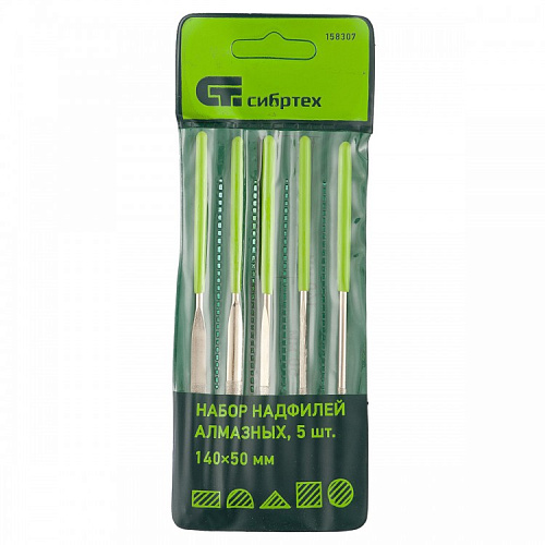  Набор надфилей алмазных, 140х50х3, 5 шт.// СИБРТЕХ 