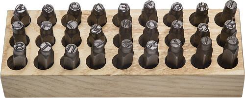  Клейма ЗУБР буквенные латинские, шрифт 8мм 