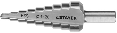  Сверло ступенчатое по металлу (4-20 мм; 9 ступеней; 75 мм) STAYER 29660-4-20-9 
