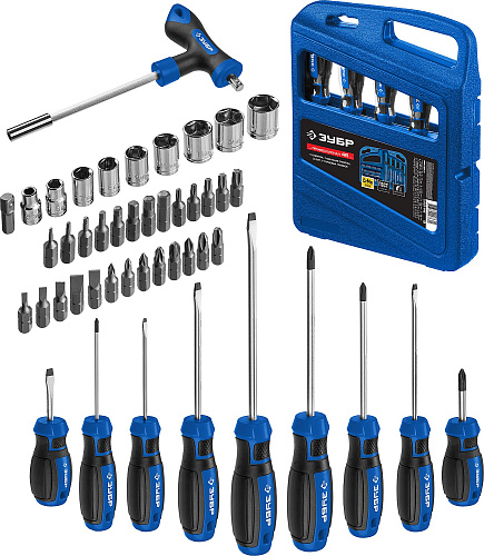  ЗУБР Профессионал-46 набор отверток с насадками 46 шт 