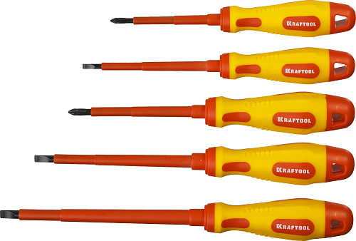  Набор KRAFTOOL "EXPERT" Отвертки, Cr-Mo-V сталь, SL: 3, 4, 5.5, 6.5,  PH: № 1, № 2, 6 предметов 