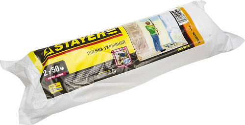  Пленка STAYER "STANDARD" защитная укрывочная, HDPE, в рулоне, 7 мкм, 2 х 50 м 