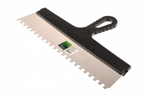  Шпатель нержавеющая сталь зубчатый 350 мм (8 х 8), пластмассовая ручка // СИБРТЕХ 