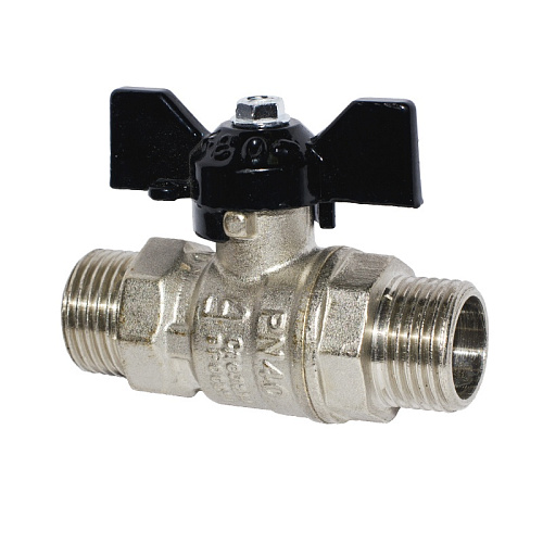  Кран шаровый PN40, 1/2" Н/Н, бабочка 