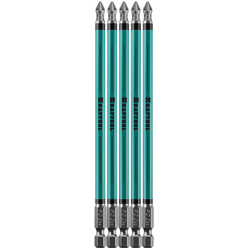  Биты PZ2, тип хвостовика E 1/4", 150 мм, 5 шт в блистере KRAFTOOL 