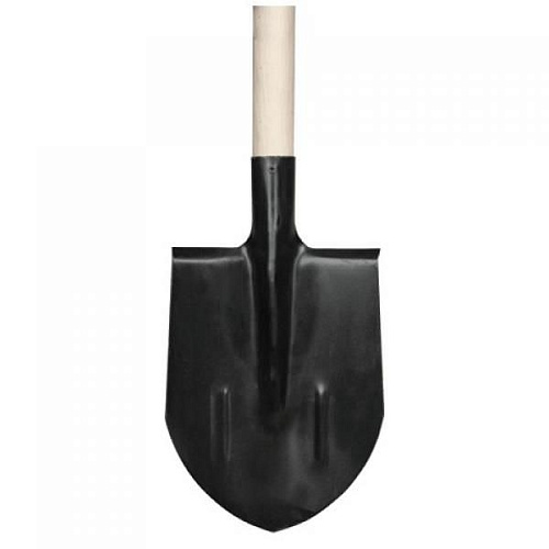  Лопата штыковая с ребрами жесткости, деревянный черенок Россия 
