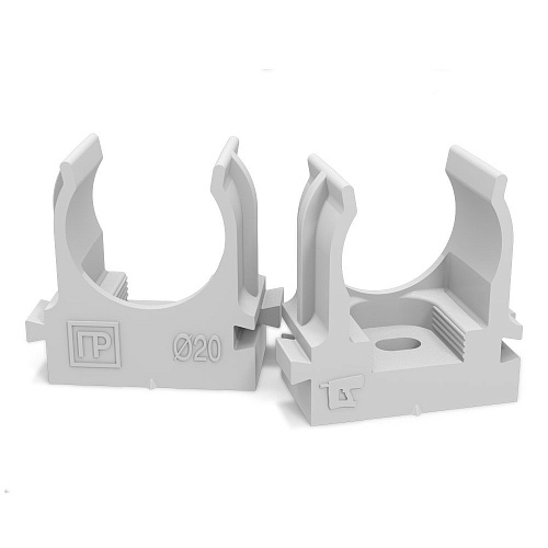  Крепеж-клипса для труб для монтажного пистолета серая в п/э d16 