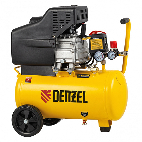  Компрессор воздушный прям. привод DCV2200/50, 2,2 кВт, 50 литров, 380 л/мин Denzel 