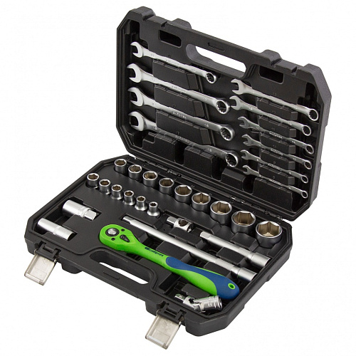  Набор инструментов, 1/2", CrV, пластиковый кейс 32 предм. Сибртех 