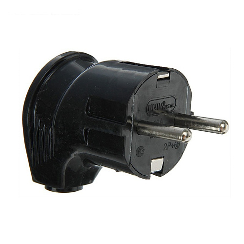  Вилка угловая разборная А0105 16А, 230В, с/з, черная 