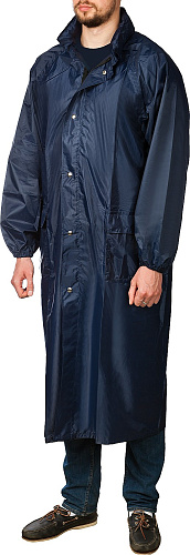  Плащ-дождевик STAYER 11612-56, нейлоновый на молнии, синий цвет, размер 56-58 