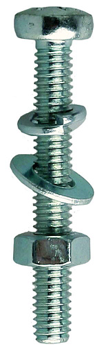  Винт (DIN7985) в комплекте с гайкой (DIN934), шайбой (DIN125), шайбой пруж. (DIN127),M4 x 20 мм,24шт 