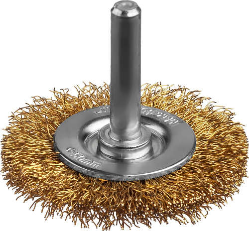 Щетка дисковая для дрели,витая стальная латунированная проволока0,3мм,d=50 мм,MIRAX 35145-050 
