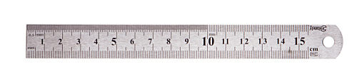  Линейка двусторонняя, металлическая, 150 мм (Hobbi) (шт.) 
