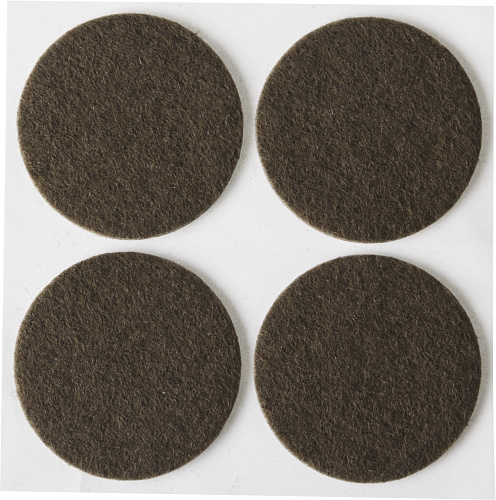  Накладки STAYER "COMFORT" на мебел ножки, самоклеящиеся, фетр, корич, круглые - диаметр 35 мм, 4 шт 