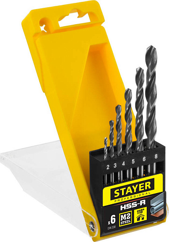  Набор сверл по металлу, HSS-R, 6 шт. Professional Stayer 29602-H6_z01 