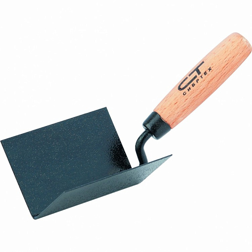  Кельма угловая, 110 х 75 х 75 мм, стальная, для внутренних углов, буковая ручка// СИБРТЕХ 