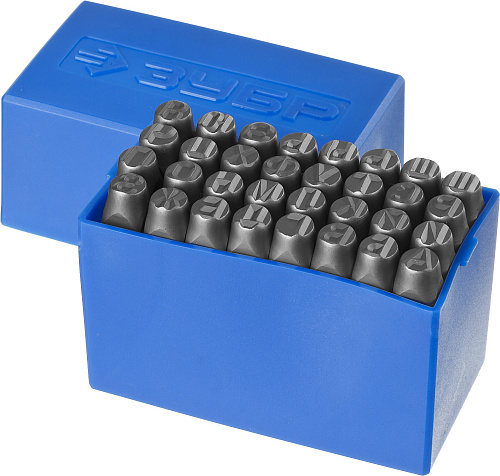  Клейма ЗУБР буквенные кириллица, шрифт 8мм 