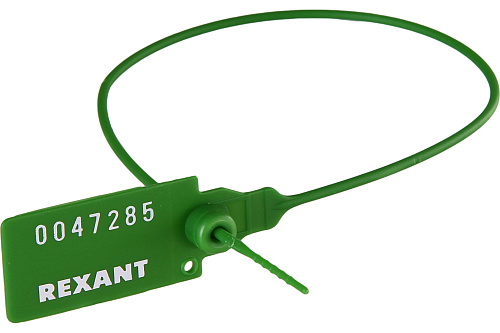  REXANT Пломба для опечатывания пластиковая номерная 320 мм зеленая 50 шт 