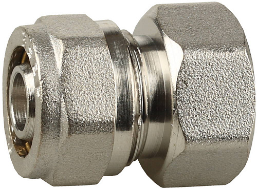  Соединитель ЗУБР с внутренней резьбой, цанга-гайка, 1/2"х20х2,0 мм, никель 