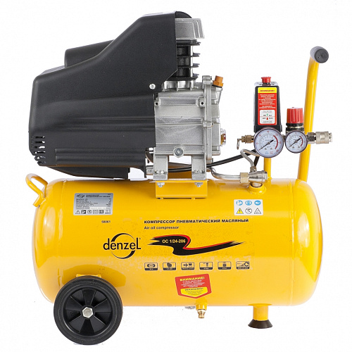  Компрессор воздушный PC 1/24-205 1,5 кВт, 206 л/мин, 24 л// DENZEL 