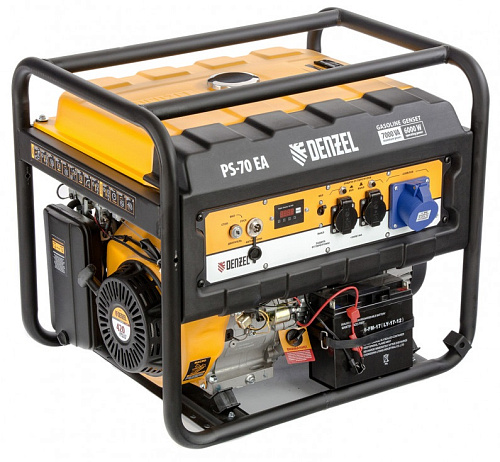  Бензиновый генератор DENZEL PS 70 EA, 7,0 кВт, 230В, 25л 946894 