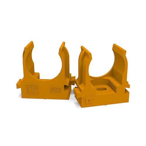  Крепеж-клипса для труб для монтажного пистолета оранжевая д20 (100шт/уп) Промрукав 