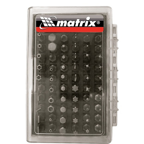  Набор бит с магнитным держателем, CrV,61шт//MATRIX 