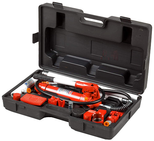  Набор гидравлический, портативный для правки кузова, в пластиковом кейсе, 4т, ЗУБР "ЭКСПЕРТ" 