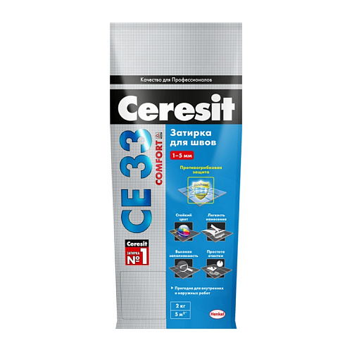  Затирка Ceresit CE 33 S №01, белая, 2 кг 