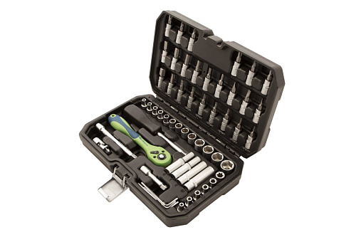  Набор инструментов, 1/4", CrV, пластиковый кейс 56 предм.//Сибртех 
