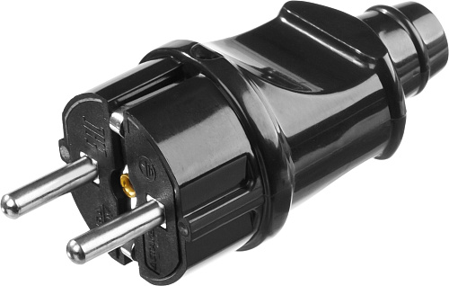  Вилка STAYER "MASTER" электрическая, с заземлением, 16А/220В, черная 