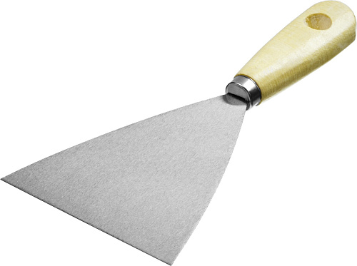  Шпатель MIRAX стальной, c деревянной ручкой, 100мм 