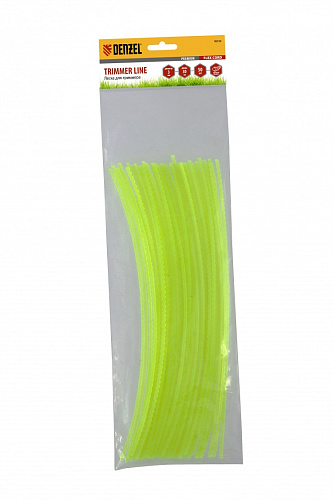  Леска для триммера "зубчатый квадрат" нарезанная 3 мм х 30 см 50 шт FLEX CORD// Denzel 