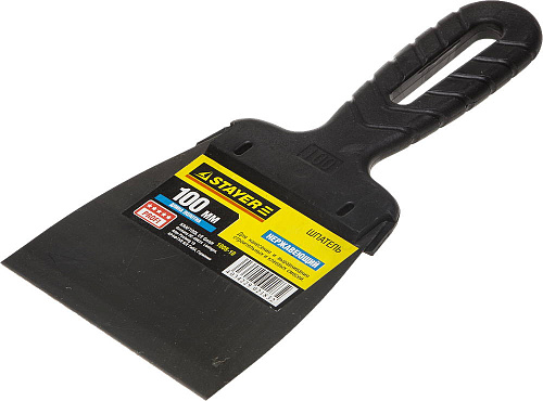  Шпатель фасадный 100мм нержавеющий, с пластмассовой ручкой, STAYER "PROFESSIONAL" 