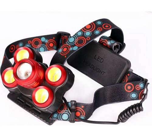  Ultraflash E160 (фонарь налоб акк 3,7В, черн., 5LED, 5 Вт, фокус, 2 ак. 4 реж, бокс са) 14681 