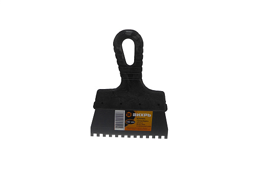  Шпатель зубчатый нерж.cталь пластиковая рукоятка 6х6 мм, 150мм Вихрь 