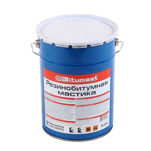  Мастика резинобитумная Битумаст, металлическое ведро, 5 л 