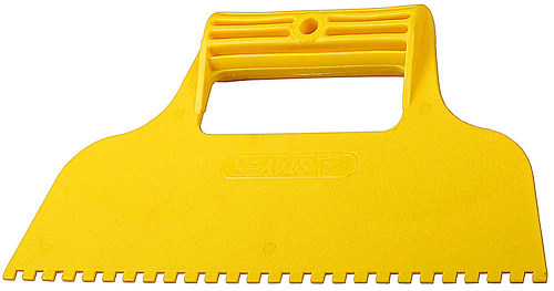  Шпатель STAYER, пластмассовый, зубчатый 6х6мм, 230мм 