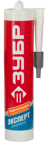  Герметик силиконовый ЗУБР "ЭКСПЕРТ" прозрачный, универсальный, 280мл 